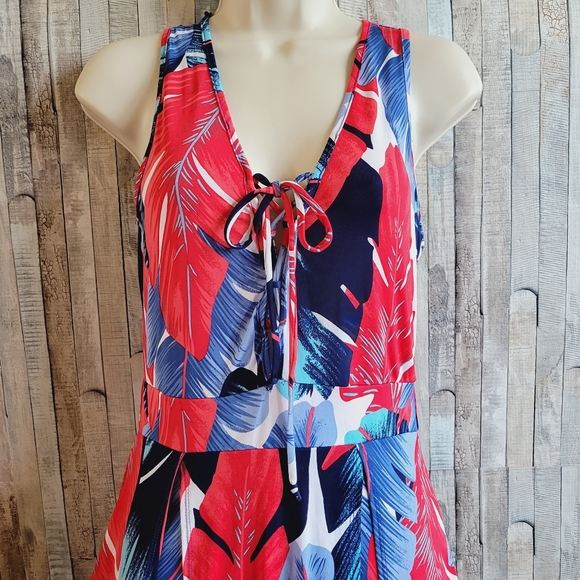 Tropical print maxi skirt romper - Picture 2 of 5